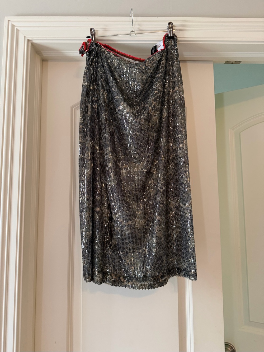 Black Sequin Midi Skirt - Sparkle Evening Skirt